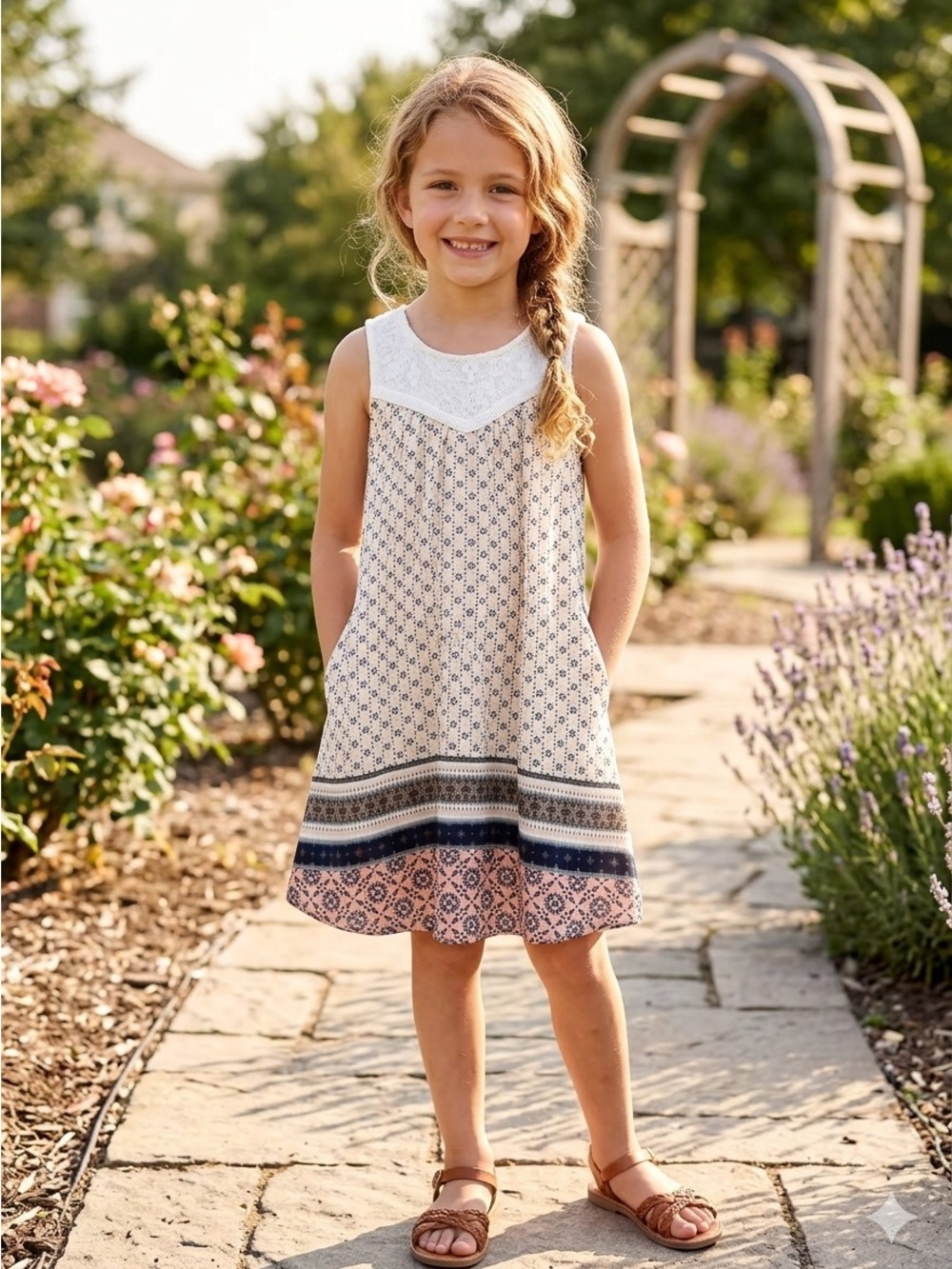 Eyeshadow Kids Casual Dress - White, Blue, Pink